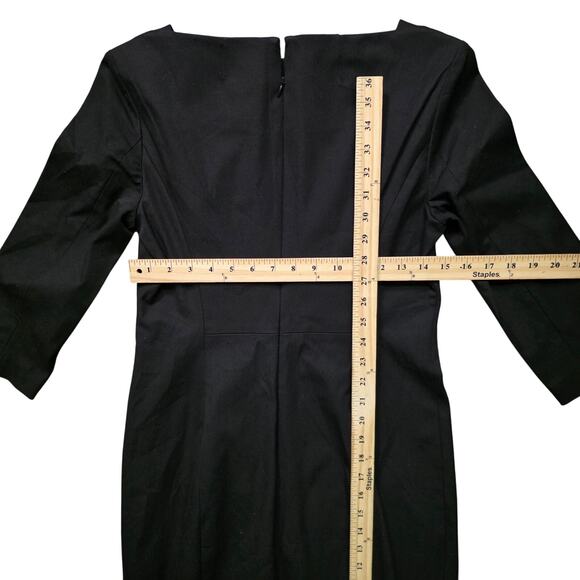 Banana Republic Black Stretch Square Neck Sheath Dress Women’s Petite 10 NWT - Picture 5 of 8